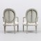 Pair, Gustavian White Painted Arm Chairs, Sweden, 1780-1790, Set of 2 3