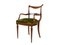 Mid-Century Italian Wooden and Green Velvet Armchair, 1950s, Image 1