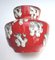 Fat Lava Glaze Keramikvase in Rot & Weiß von J. Emons Sons für WGP Rheinbach 2