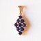 Modern Pendant in 9k Yellow Gold with Synthetic Sapphires, Image 1