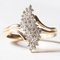 Vintage 14k Yellow Gold and White Gold Brilliant Cut Diamond Ring, 1970s 1