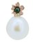 Emeralds, Pearls, Diamonds, Rose Gold Earrings, Set of 2, Image 2