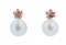 Emeralds, Pearls, Diamonds, Rose Gold Earrings, Set of 2 3