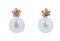 Emeralds, Pearls, Diamonds, Rose Gold Earrings, Set of 2, Image 3