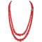 Coral, Diamonds, Rose Gold and Silver Necklace 1