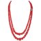 Coral, Diamonds, Rose Gold and Silver Necklace, Image 1