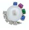 Perlas de los mares del Sur, rubíes, esmeraldas, zafiros, diamantes, aretes de oro de 18 kt, años 70. Juego de 2, Imagen 2