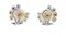 Perlas de los mares del Sur, rubíes, esmeraldas, zafiros, diamantes, aretes de oro de 18 kt, años 70. Juego de 2, Imagen 3