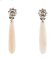 Pink Coral, Sapphires, Diamonds, 14 Karat White Gold Dangle Earrings, 1950s, Set of 2 3
