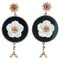 Onyx, White Stones, Diamonds, Rubies, Emeralds, Rose Gold and Silver Earrings, 1960s, Set of 2, Image 1