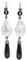 Pendientes de perlas, esmeraldas, ónix, zafiros, diamantes, oro rosa y plata, años 50. Juego de 2, Imagen 1