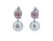 Grey Pearls, Rubies, Diamonds, Platinum and 14 Kt White Gold Dangle Earrings, 1960s, Set of 2, Image 3