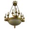 Large Empire Style Alabaster and Bronze 16-Light Chandelier, 1890s 1