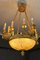 Großer Kronleuchter aus Alabaster & Bronze mit 16 Leuchten im Empire-Stil, 1890er 12