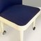 Modern Italian White Plastic Blue Velvet Make-Up Dressing Table with Chair, 1980s, Set of 2 9