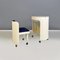 Modern Italian White Plastic Blue Velvet Make-Up Dressing Table with Chair, 1980s, Set of 2, Image 4