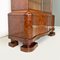 Hungarian Art Deco Wood and Glass Highboard with Shelves, 1930s 12