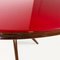 Mid-Century Modern Italian Red Back Painted Glass and Wood Dining Table, 1950s 7