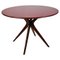 Mid-Century Modern Italian Red Back Painted Glass and Wood Dining Table, 1950s 1