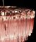 Lámpara de araña de cristal de Murano rosa, 1980, Imagen 18