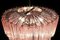Lámpara de araña de cristal de Murano rosa, 1980, Imagen 16