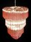 Lámpara de araña de cristal de Murano rosa, 1980, Imagen 20
