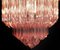 Lámpara de araña de cristal de Murano rosa, 1980, Imagen 6