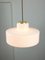 Mid-Century Italian White Glass and Brass Pendant Lamp 6