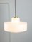 Mid-Century Italian White Glass and Brass Pendant Lamp 9