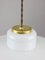 Mid-Century Italian White Glass and Brass Pendant Lamp 4