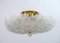 Mid-Century Modern Ceiling Lamp in Brass and Murano Glass by Barovier & Toso, 1980 3