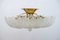 Mid-Century Modern Ceiling Lamp in Brass and Murano Glass by Barovier & Toso, 1980 1