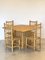 Table and Chairs in Wicker and Bamboo, Set of 5 13