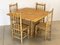 Table and Chairs in Wicker and Bamboo, Set of 5 3