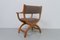 Vintage Danish Kurul Armchair in Oak by Henning Kjærnulf, 1960s, Image 10