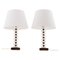 Table Lamp in Rosewood & Glass from Orrefors, Sweden, 1960s, Set of 2 1