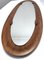 Vintage Postmodern Oval Wall Mirror with Wooden Frame, 1960s 12