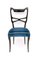 Vintage Italian Blue Velvet Dining Chairs in the style of Ulrich, 1950s, Set of 6 2