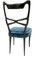 Vintage Italian Blue Velvet Dining Chairs in the style of Ulrich, 1950s, Set of 6 6