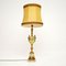 Lámpara de mesa francesa vintage grande de metal dorado y ónix, años 30, Imagen 1