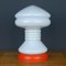 Vintage White Opaline Glass Table Lamp, Italy, 1970s, Image 1