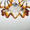 Lámpara de araña Sputnik Mid-Century de cristal de Murano en ámbar de Av Mazzega, años 70, Imagen 8