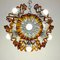 Lámpara de araña Sputnik Mid-Century de cristal de Murano en ámbar de Av Mazzega, años 70, Imagen 2