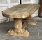 Large French Bleached Oak Farmhouse Dining Table, 1925 1