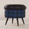 Vintage Blue and Black Pouf with Storage Space, 1960s 8