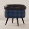 Vintage Blue and Black Pouf with Storage Space, 1960s, Image 8