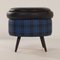 Vintage Blue and Black Pouf with Storage Space, 1960s 6