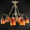 Art Deco Chandelier in Bronze by Schneider, 1930s 3