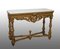 19th Century Napoleon III French Console in Golden and Carved Wood with White Marble Top 1