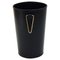 Mid-Century Black Leather & Brass Wastepaper Basket attributed to Carl Auböck, Austria, 1950s 1